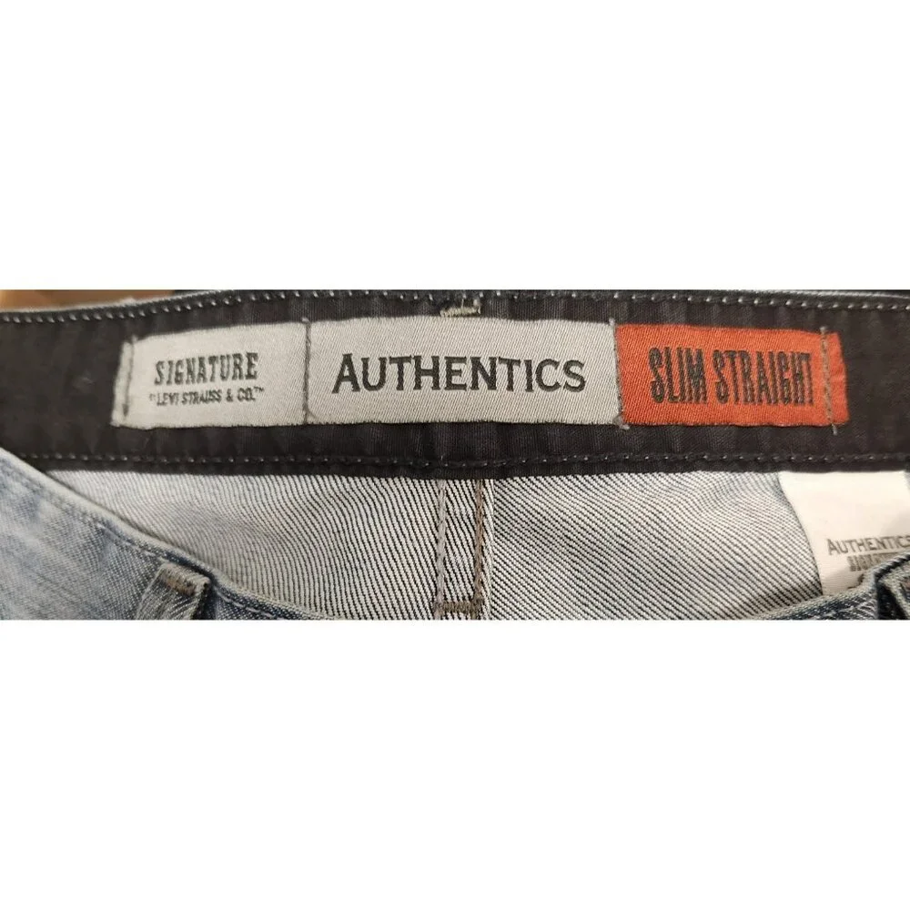 Levi Strauss Signature Authentics Slim Straight Jeans‎ Mens Size 36x32 Blue EUC